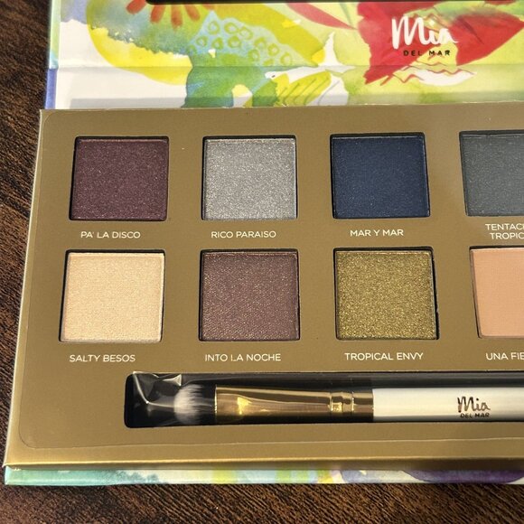 NEW Mia de Mar Life is a Fiesta Eyeshadow Palette Dual Brush Vegan Multicolor - Picture 9 of 13